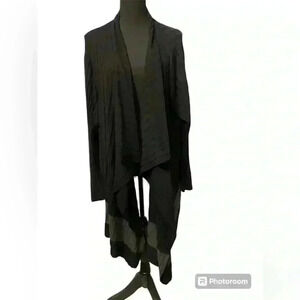 Lane Bryant open front waterfall cardigan in black & gray size 22/24